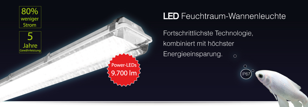 LED-Feuchtraum Wannenleuchten IP68